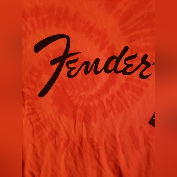 NWT Fender Guitars Logo Lucky Brand T Shirt Mens Size L Tie Dye Mineral Red - Picture 3 of 6
